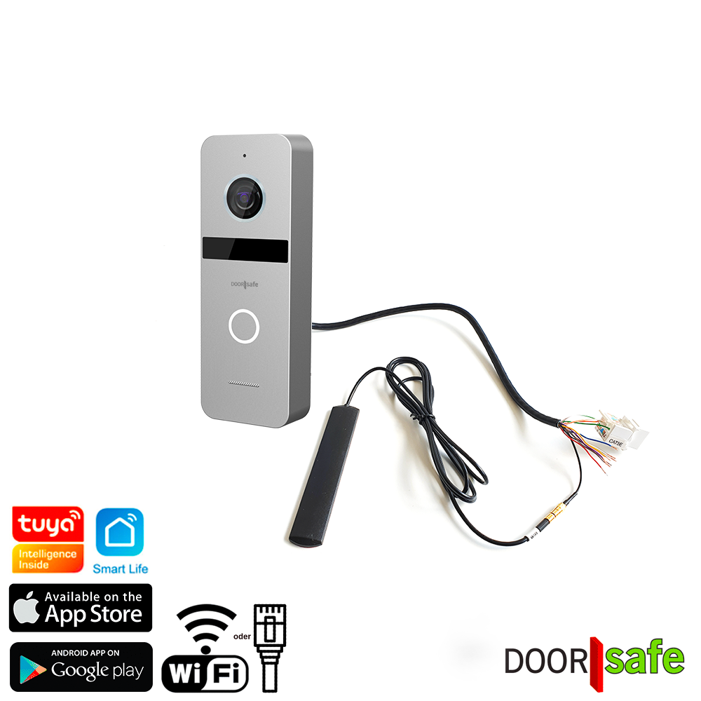 DS6660 PRO | HD Internet Video Türsprechanlage mit Kamera | Silber oder Schwarz | 2,4/5Ghz WLAN oder Netzwerkkabel | 32Gb & NAS
