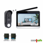 DS4650 PRO | HD-Funk-Kameratürklingel | 7"-Touchscreen | kabellos, größere Reichweite (868 MHz) | Türklingel mit Netzstrom oder herausnehmbarem 7000-mAh-Akku | hochauflösendes Bild | Duplex-Audio | PIR-Bewegungsmelder | Infrarot-Nachtsicht | Funk-Entriegelungs- & Gongmodul | mit Monitoring | Speicherung auf 32-GB-SD-Karte im Bildschirm