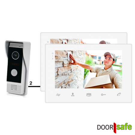 DS7263 Budget | Video Türsprechanlage mit Kamera | 2x7″ Farbbildschirm | Weiß | 2-drahts