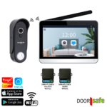 DS4655 PRO mit WLAN & App | HD Funk Internet Türklingel mit Kamera | Bildschirm kann im Innenbereich mit 2,4/5 GHz WLAN verbunden werden | 7 Zoll Touchscreen | Kabellos, größere Reichweite (868 MHz) | Türklingel mit Strom oder herausnehmbarem 5000mAh Akku | Bild mit hoher Auflösung | Duplex-Audio | PIR-Bewegungssensor | Infrarot-Nachtsicht | Funk-Öffner- & Gongmodul | Mit Überwachung | SD-Kartenspeicher im Display 32GB
