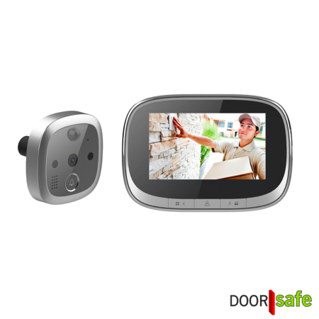 DS6913 | Digitaler Türspion mit Türklingel | 4,3-Zoll-Bildschirm | mit Klingeltaster | mit PIR-Bewegungsmelder | macht Fotos oder Videos | 16 GB
