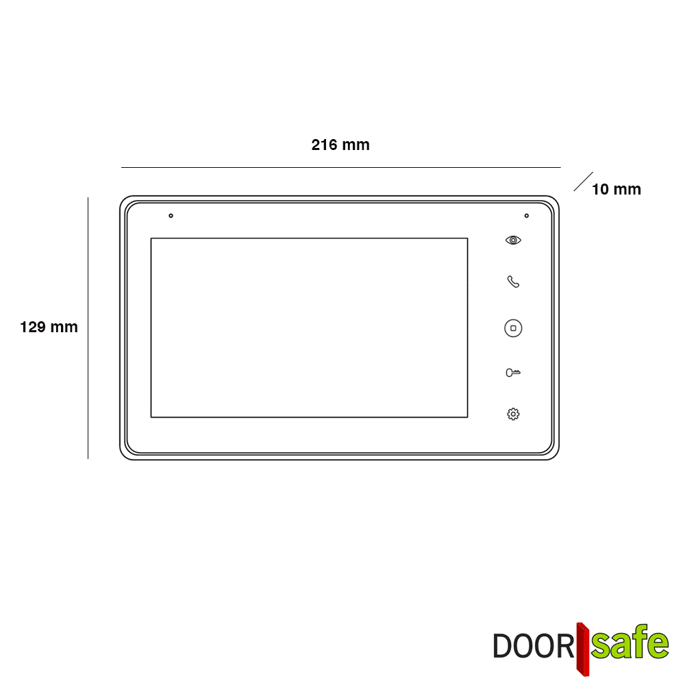 DS7582 PRO | HD-Türklingel mit Kamera | Türklingel in Schwarz | 2 x 7"-Touchscreen | Türklingel mit 2 Tasten | 4-Draht-V