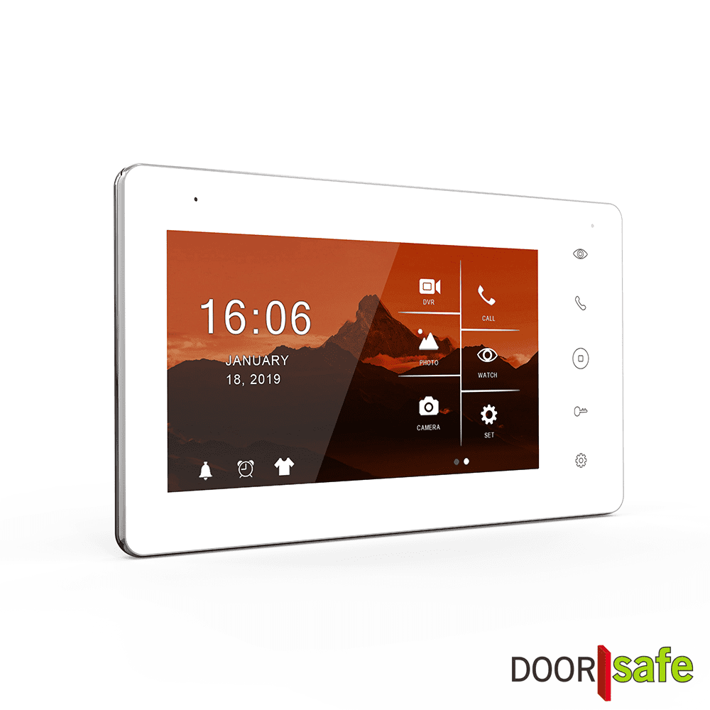 DS7582 PRO | HD-Türklingel mit Kamera | Türklingel in Schwarz | 2 x 7"-Touchscreen | Türklingel mit 2 Tasten | 4-Draht-V