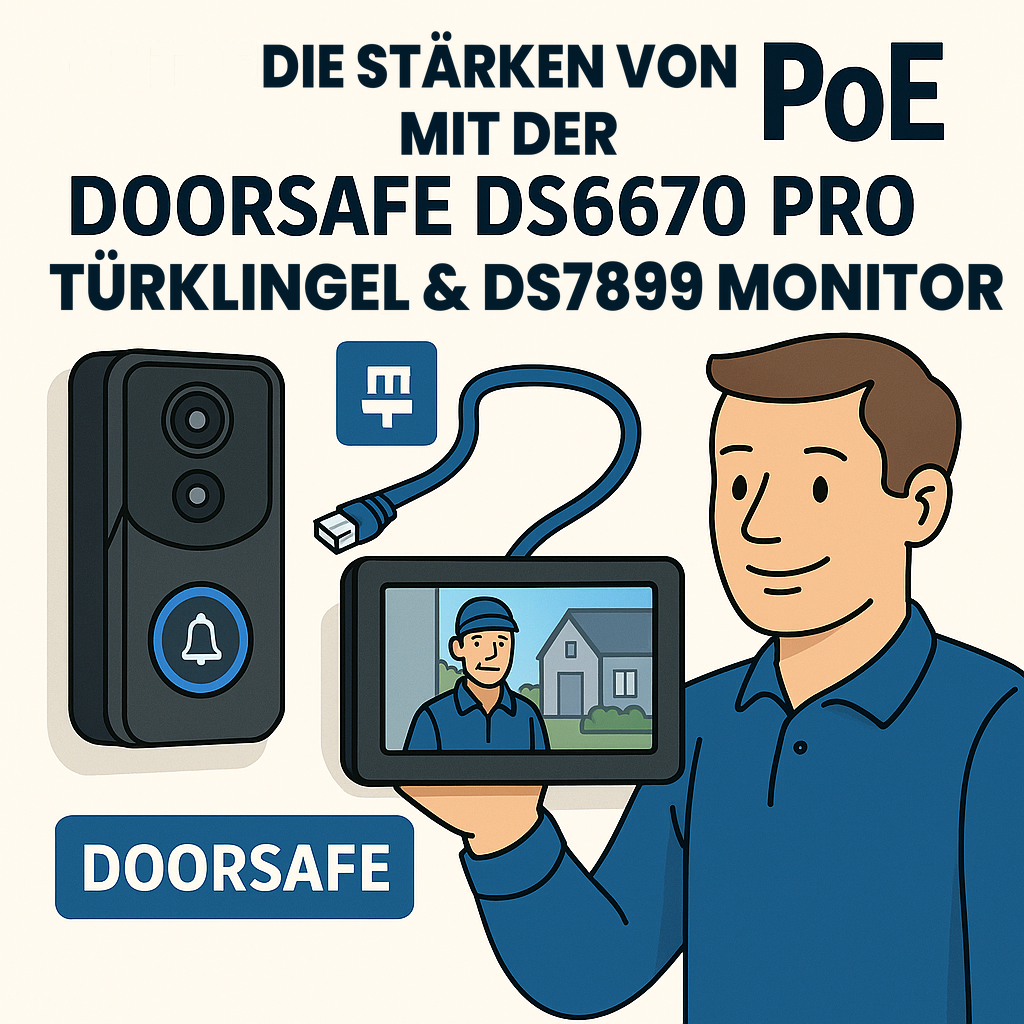 Die Stärken von PoE mit der Doorsafe DS6670 PRO Türklingel und dem DS7899 Monitor